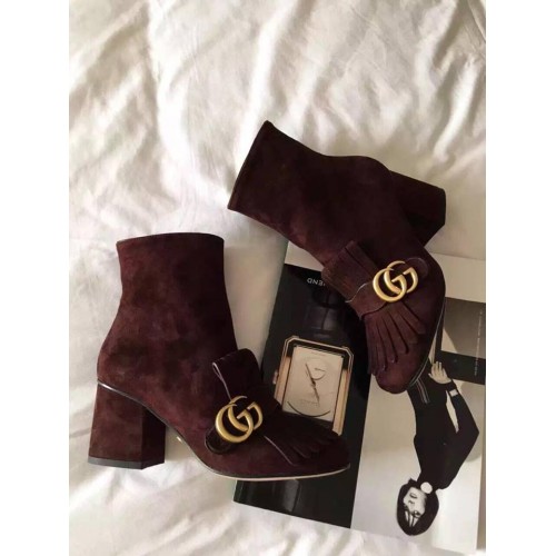 Gucci suede Leather mid-heel ankle boot